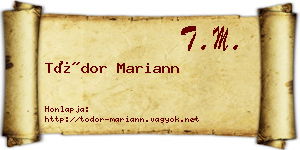 Tódor Mariann névjegykártya