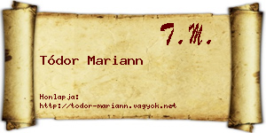 Tódor Mariann névjegykártya