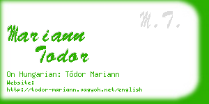 mariann todor business card