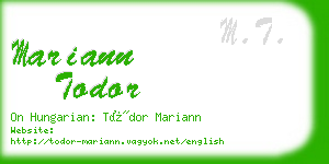 mariann todor business card